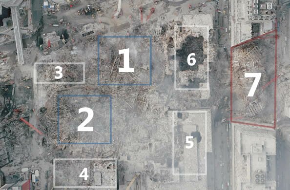 The location of WTC building 7 "The location of WTC building 7"