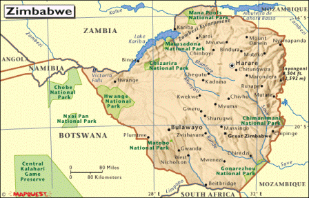 Facts about Zimbabwe - Map